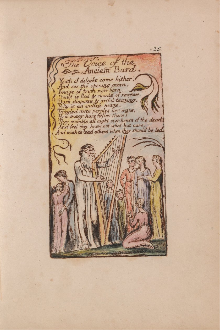 Lieder der Unschuld und Erfahrung, Platte 25, Die Stimme des alten Barden (Bentley 54) von William Blake