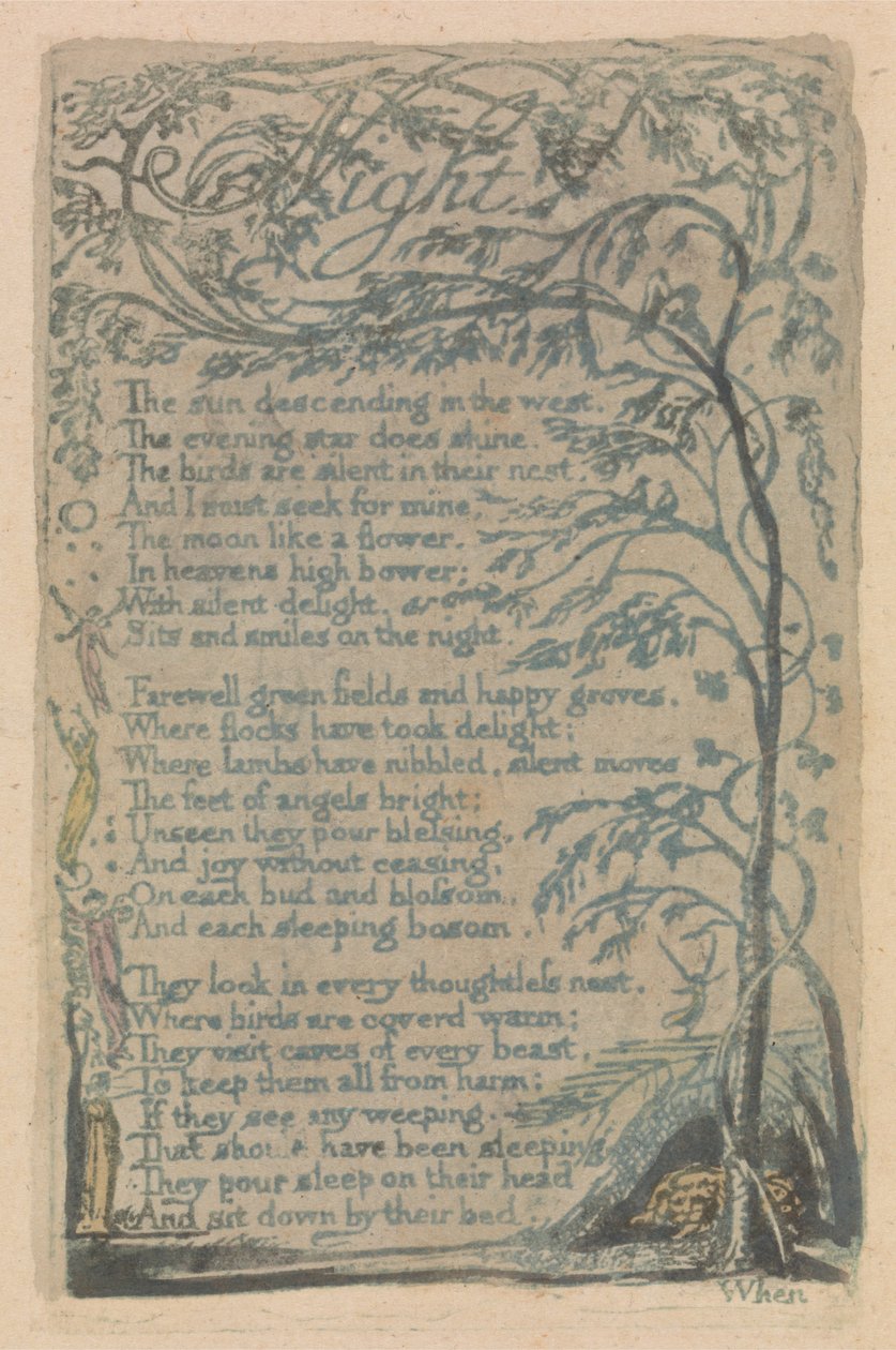 Lieder der Unschuld und Erfahrung, Tafel 30, Nacht (Bentley 20) von William Blake