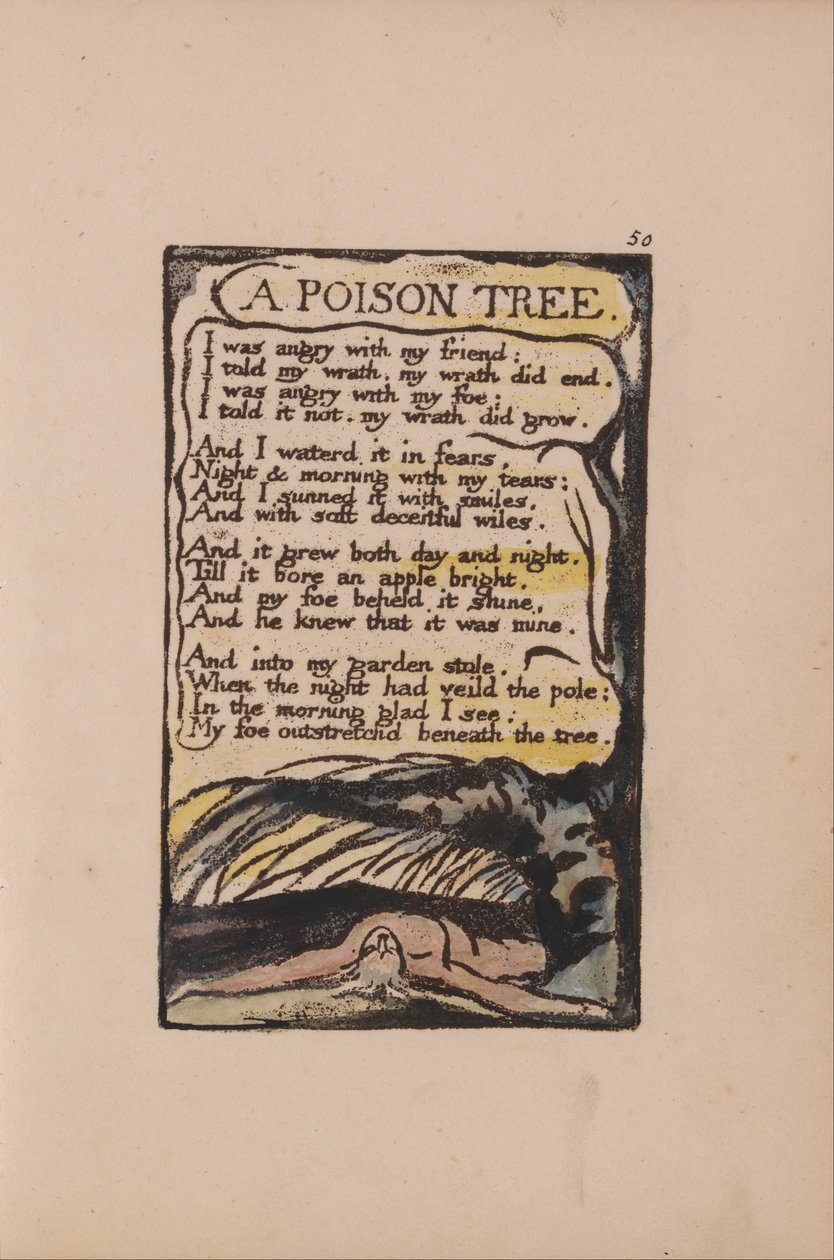 Lieder der Unschuld und der Erfahrung, Tafel 50, Ein Giftbaum (Bentley 49) von William Blake