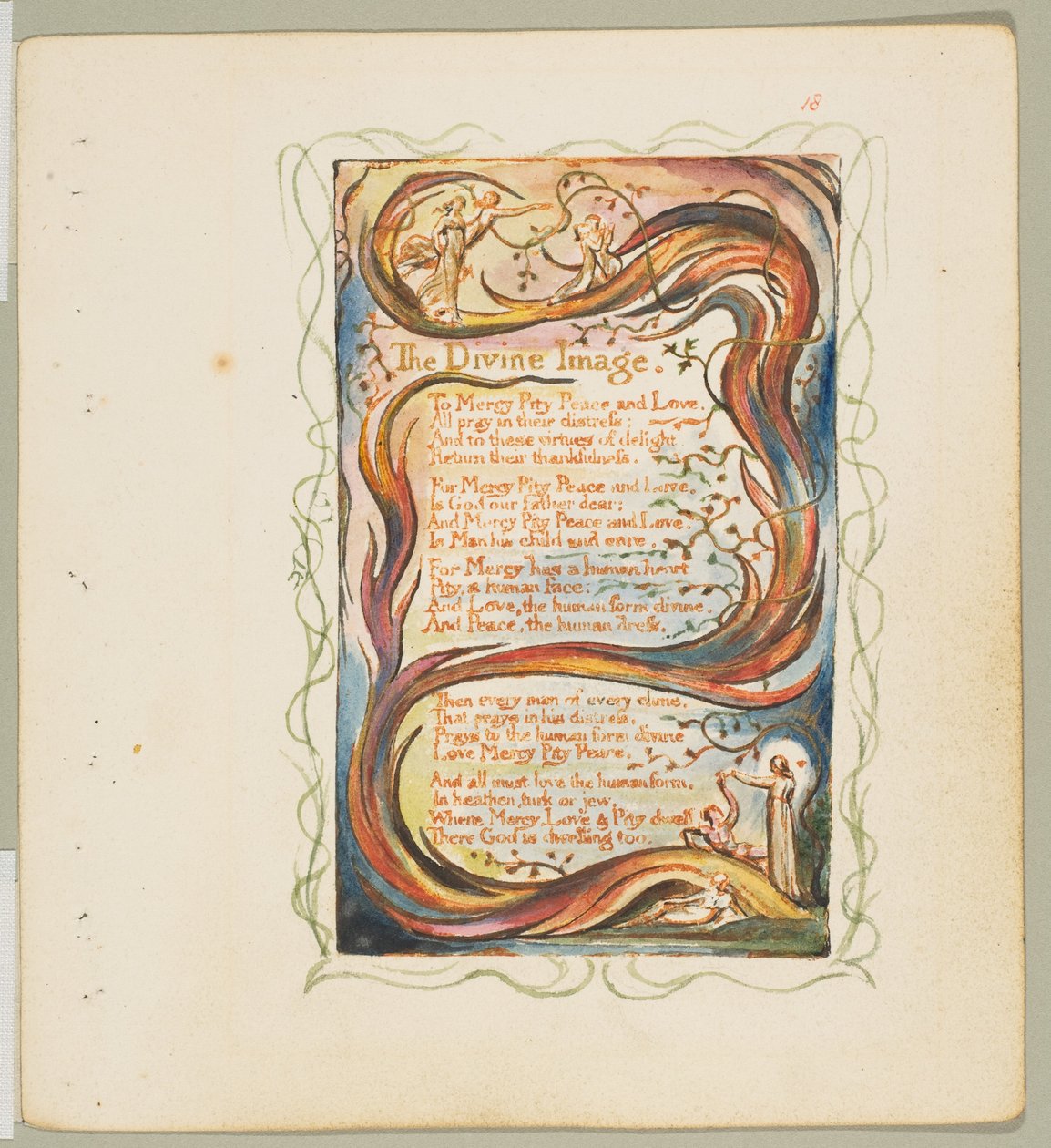 Lieder der Unschuld und der Erfahrung: Das göttliche Bild, ca. 1825 von William Blake