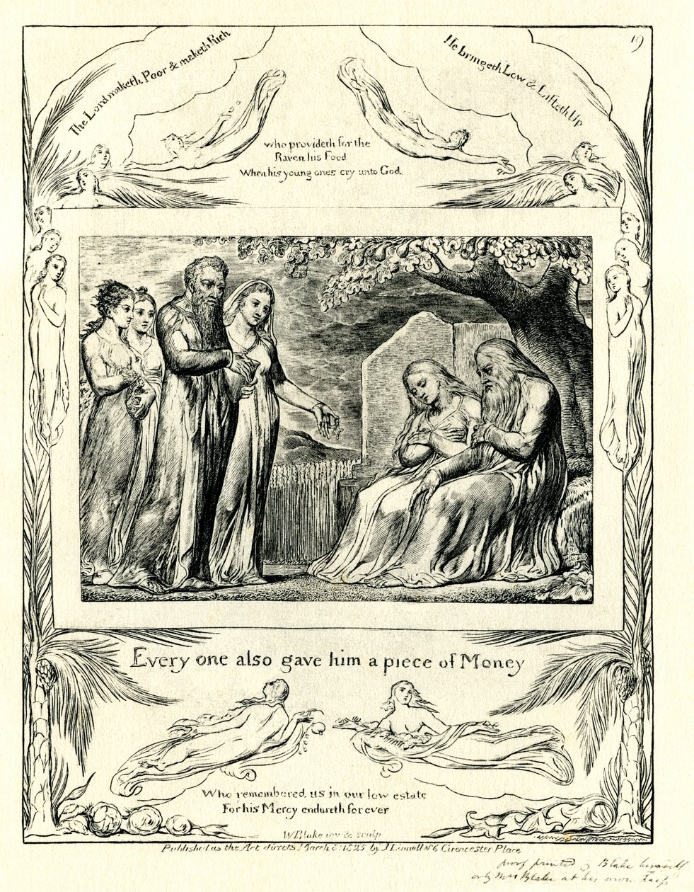 Das Buch Hiob 42:11 illustriert von William Blake von William Blake