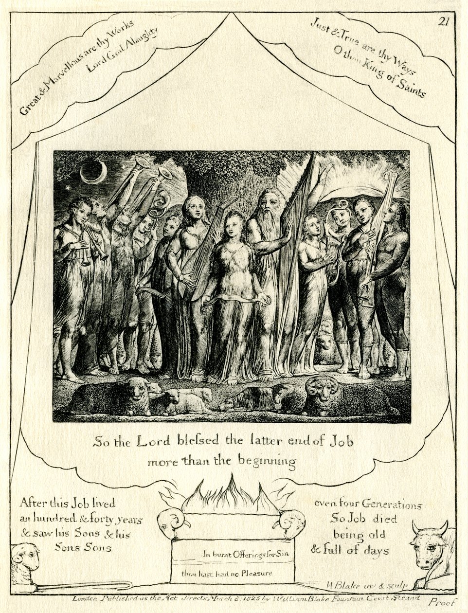 Das Buch Hiob 42:12 illustriert von William Blake von William Blake