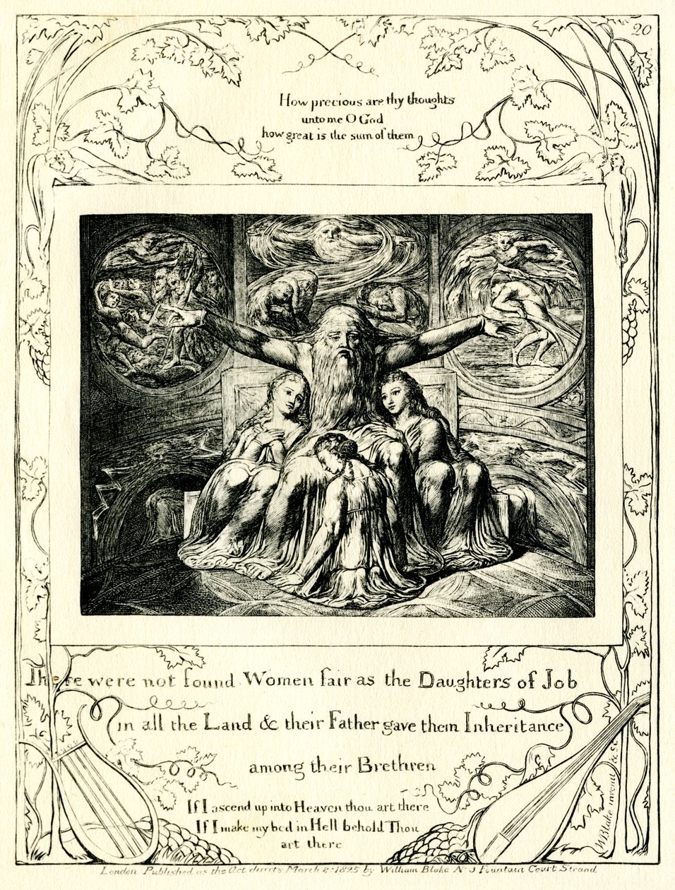 Das Buch Hiob 42:15 illustriert von William Blake von William Blake