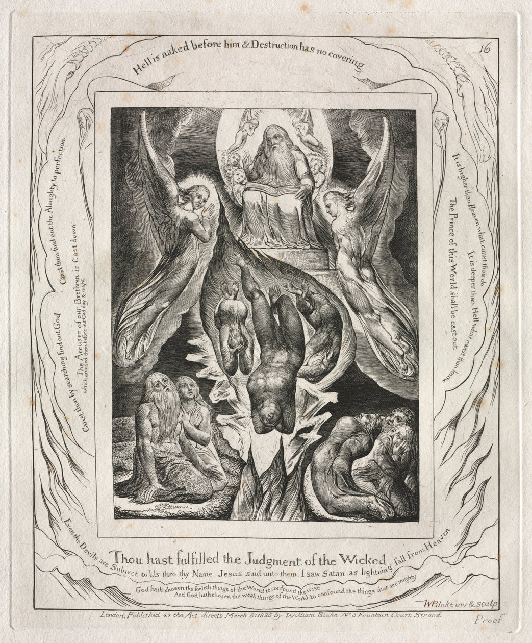 Das Buch Hiob: Pl. 16, Du hast das Urteil der Gottlosen erfüllt von William Blake