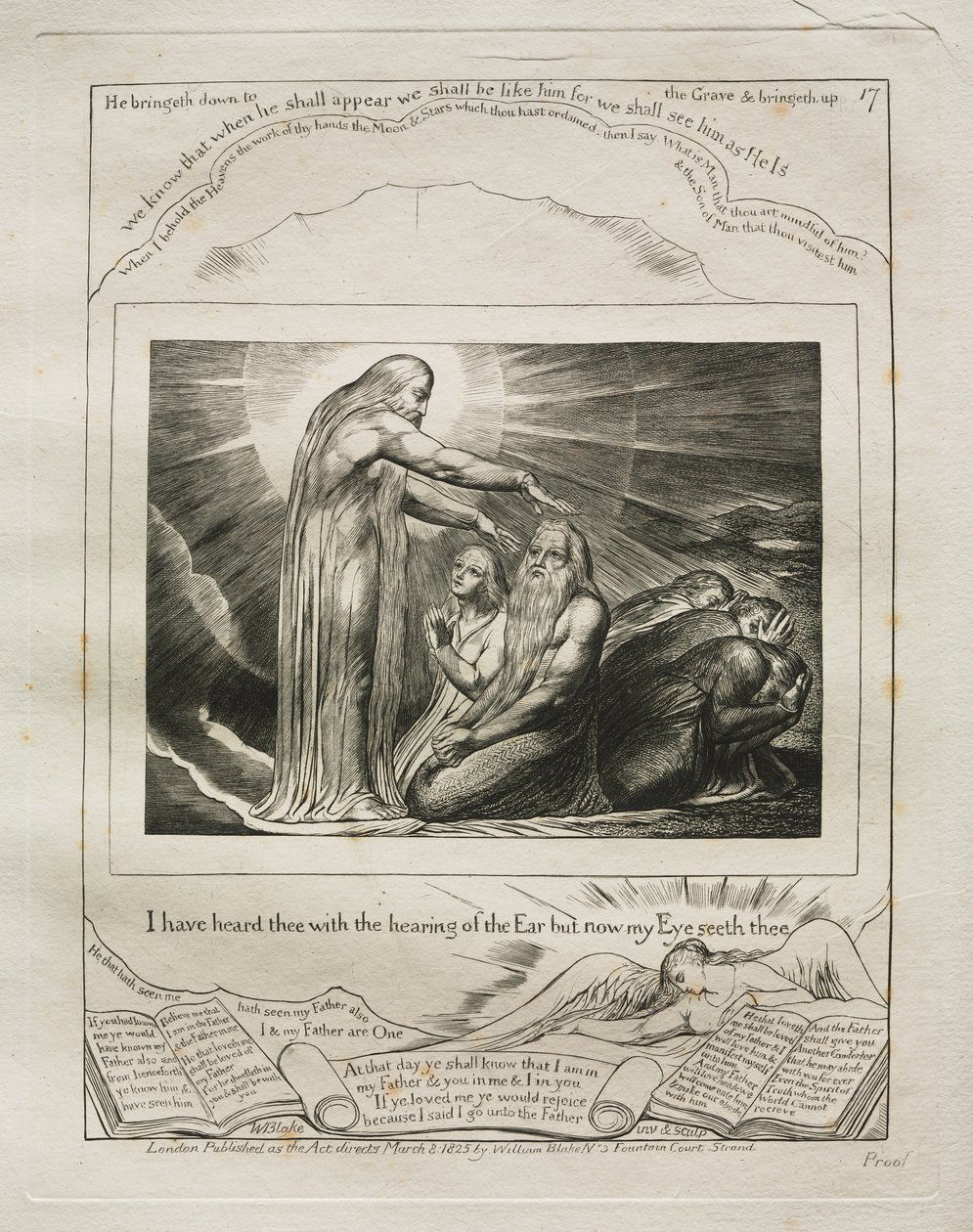 Das Buch Hiob: Pl. 17, Ich habe dich mit dem Ohr gehört, aber nun sieht dich mein Auge von William Blake