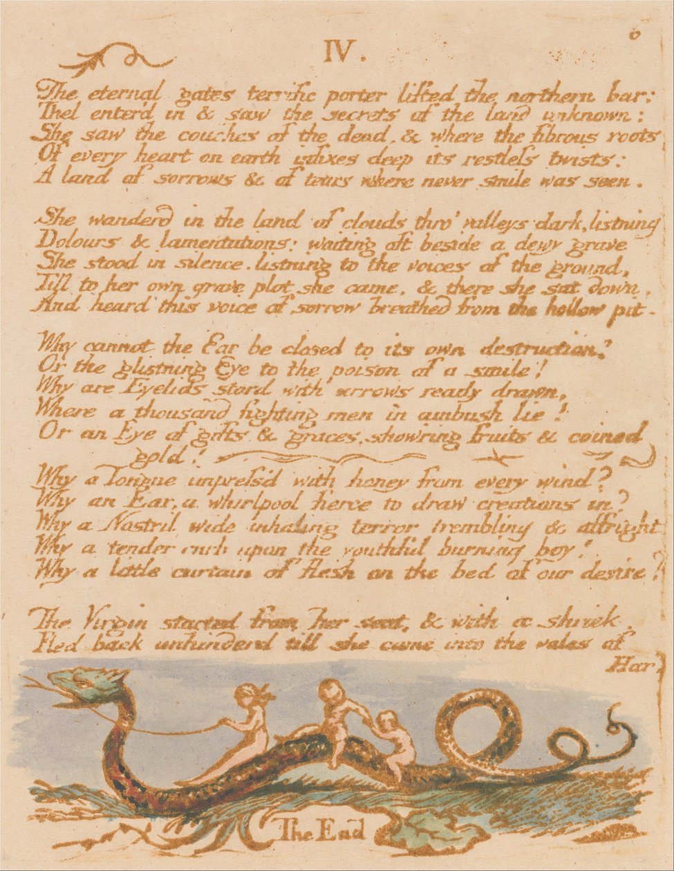Das Buch von Thel, Platte 8 von William Blake