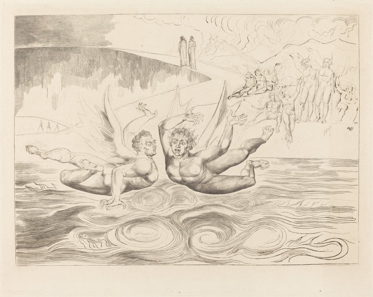 Der Kreis der korrupten Beamten; die Teufel, die sich gegenseitig zerfleischen von William Blake