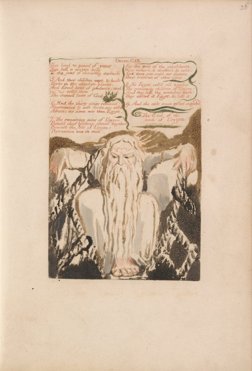 Das erste Buch Urizen, Tafel 27 (Bentley 28) von William Blake