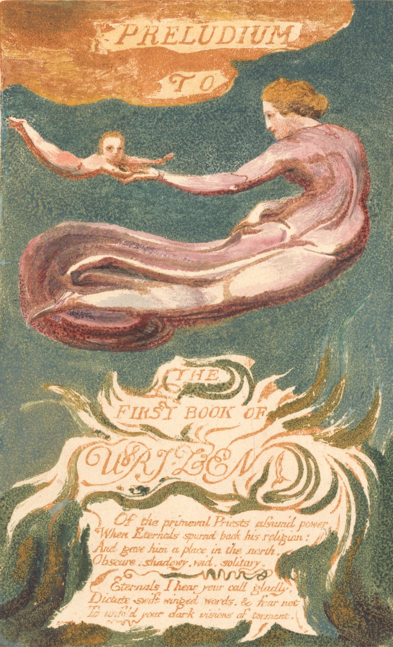 Das erste Buch Urizen, Tafel 2, "Preludium zum Buch Urizen" (Bentley 2a) von William Blake