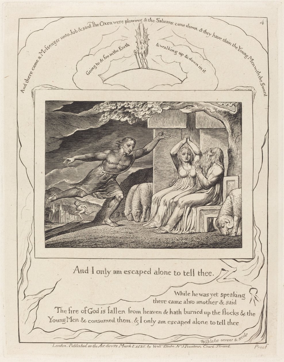 Die Boten erzählen Hiob von seinen Unglücken von William Blake