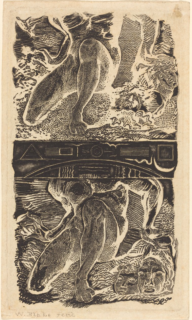 Unbekanntes Thema Lass ihn in den Himmel schauen und in der hellen Luft lachen, möglicherweise ca. 1805 von William Blake