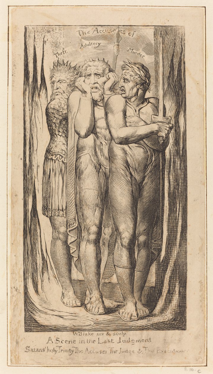 Krieg Die Ankläger von Diebstahl, Ehebruch, Mord, ca. 1803-1810 von William Blake