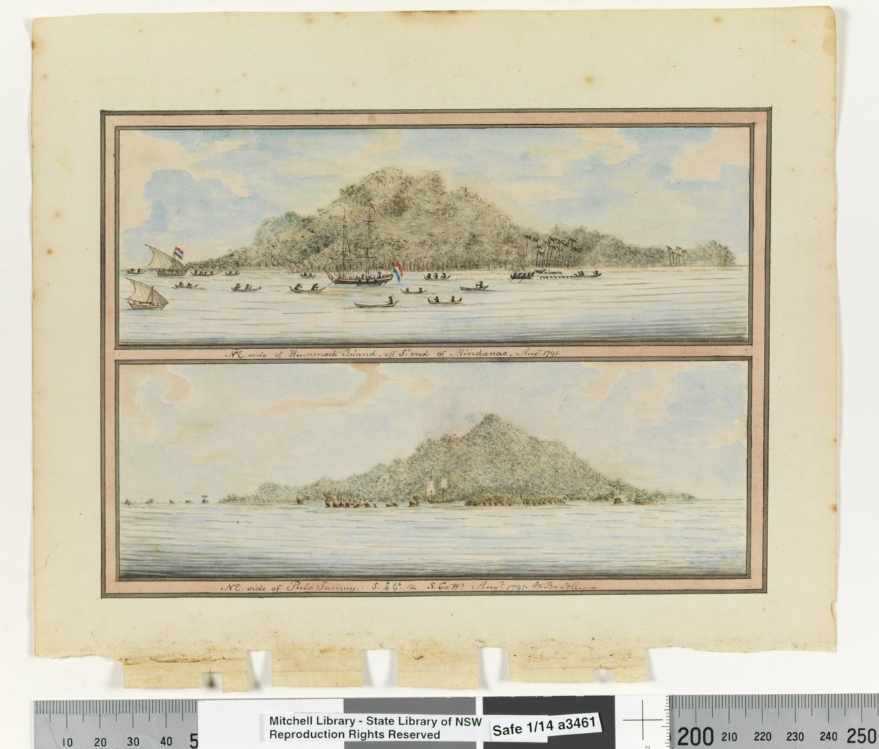Gegenüber S. 276. `NE. Seite von Hummock Island, südliches Ende von Mindanoo. August 1791