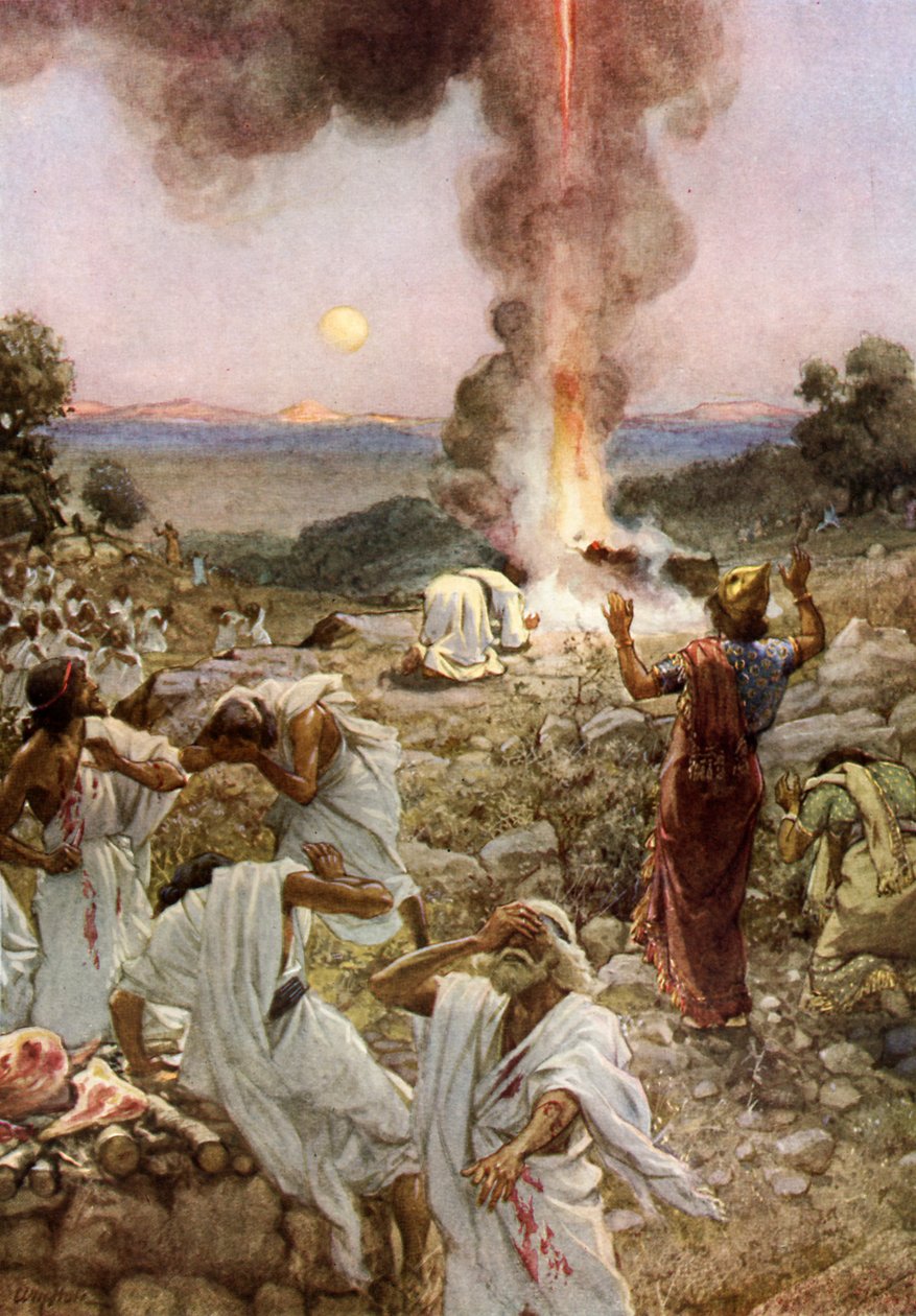 Elias Opfer am Berg Karmel - Bibel von William Brassey Hole