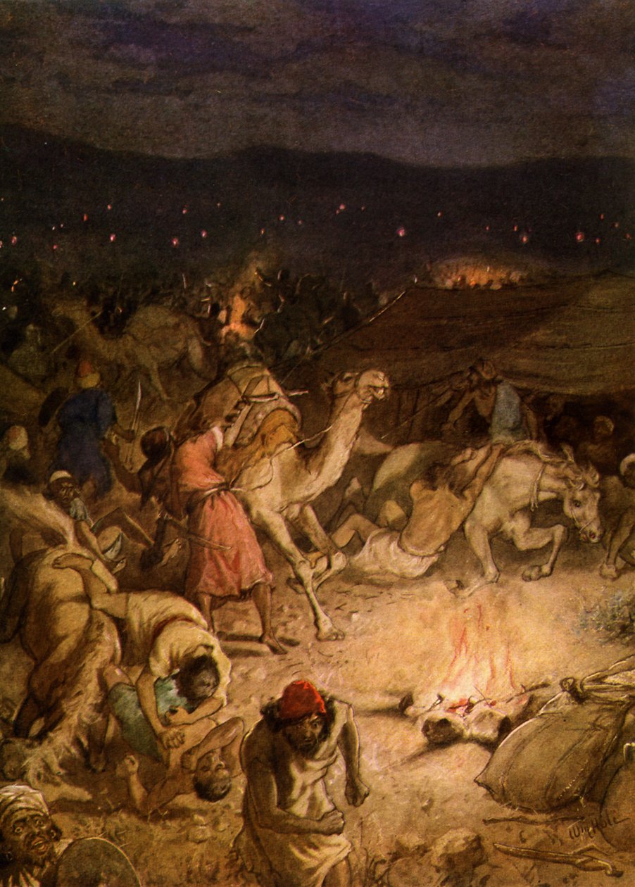 Gideon im Lager der Midianiter - Bibel von William Brassey Hole