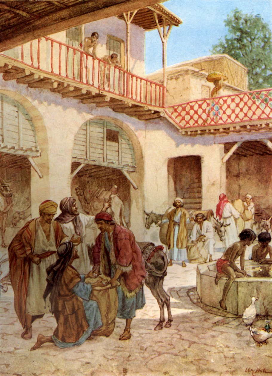 Josephs Brüder im Gasthaus. Jedermanns Geld in seinem Sack. - Bibel von William Brassey Hole