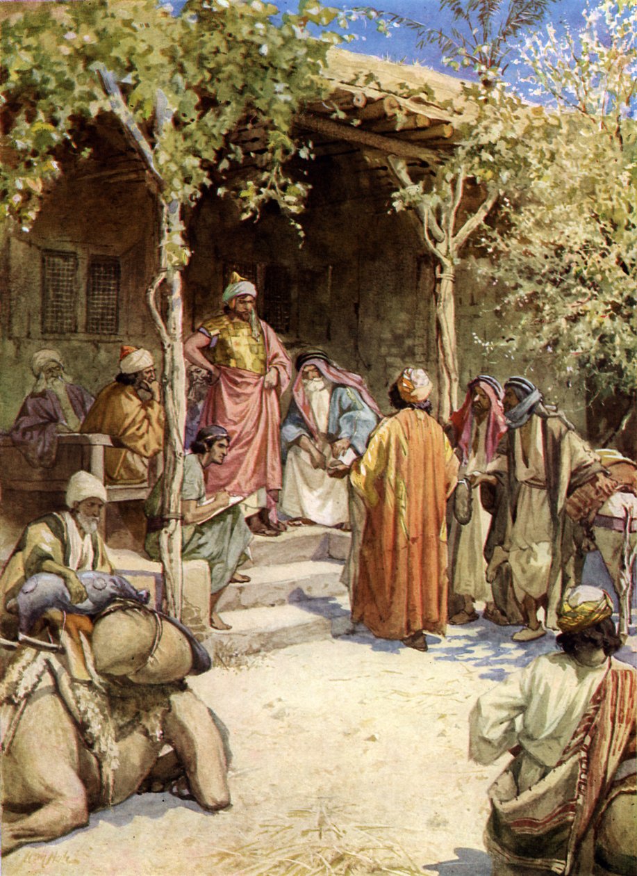 Josuas Vertrag mit den Männern von Gibeon - Bibel von William Brassey Hole