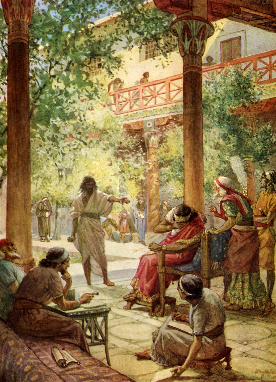 Der Prophet Nathan tadelt die Sünde Davids - Bibel von William Brassey Hole