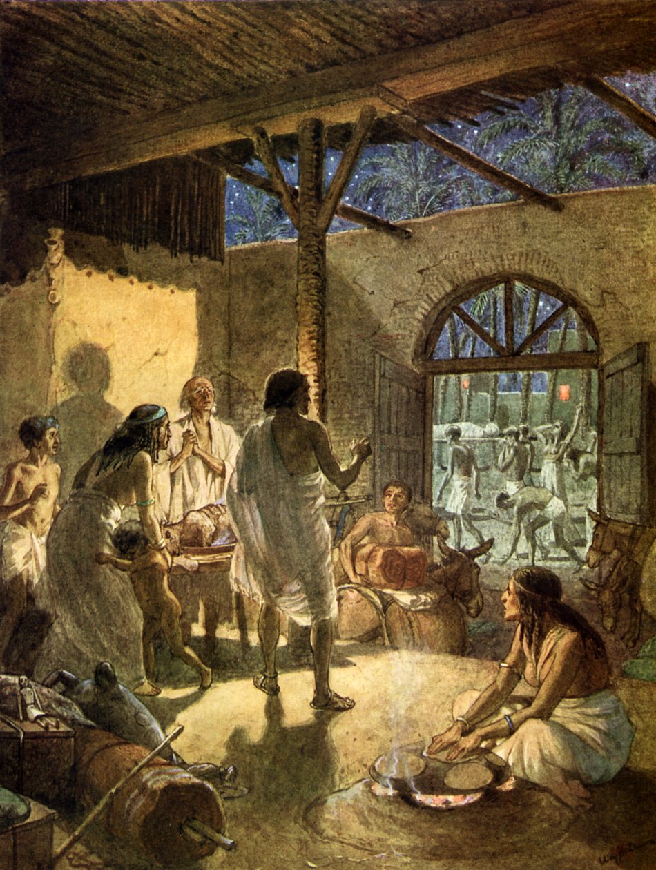 Der Tod des Erstgeborenen, die letzte der zehn Plagen. - Bibel von William Brassey Hole