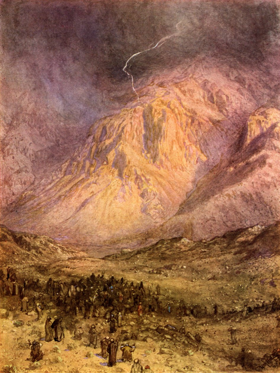 Die Übergabe des Gesetzes am Berg Sinai - Bibel von William Brassey Hole