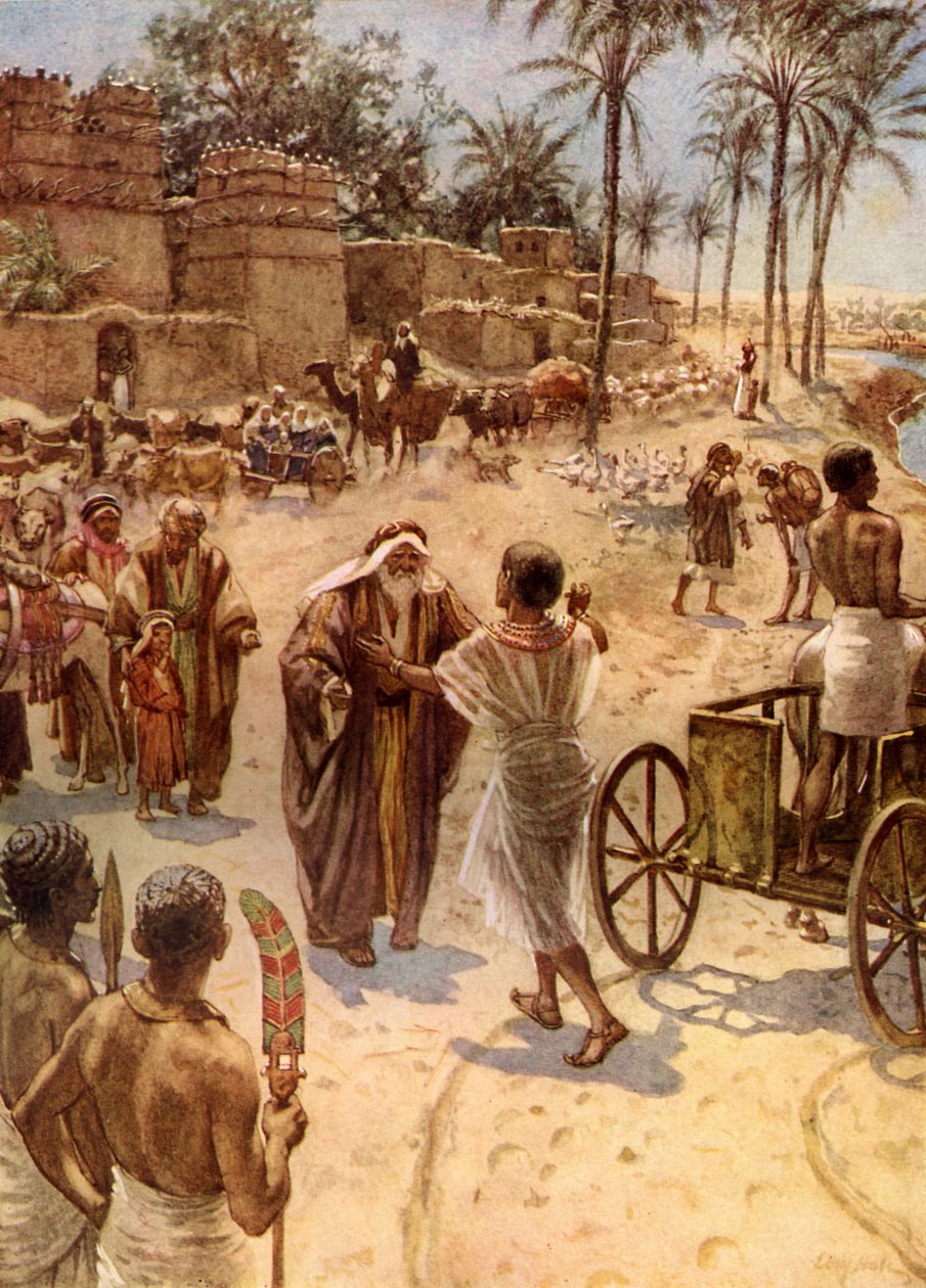 Das Treffen von Jakob und Joseph in Ägypten - Bibel von William Brassey Hole