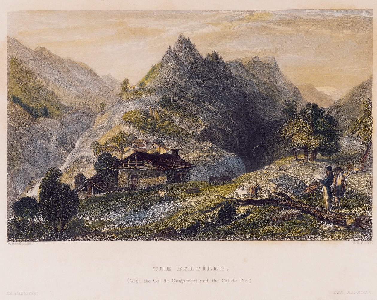 Blick auf die Balsille (Basille) mit dem Col de Guignevert und dem Col de Pis von William Brockedon
