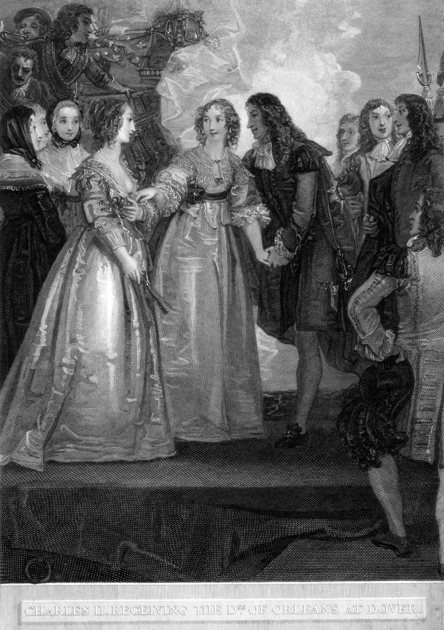 Karl II. empfängt die Herzogin von Orléans in Dover, 1670 (1804) von William Bromley
