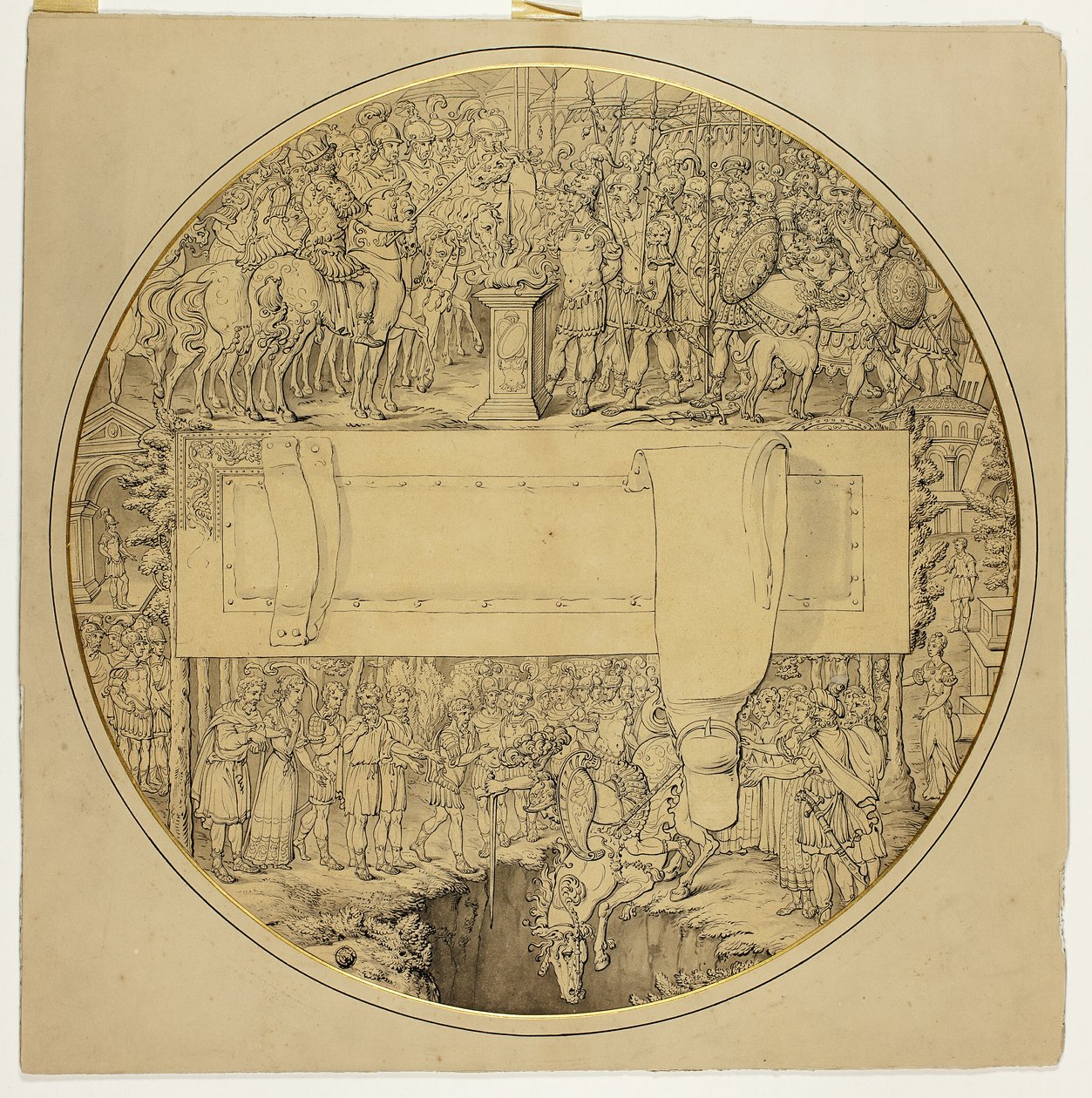 Zeremonieller Schild mit römischer Kampfszene von William Burgess