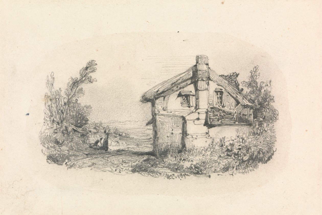 Hütte in einer Landschaft von William Callow