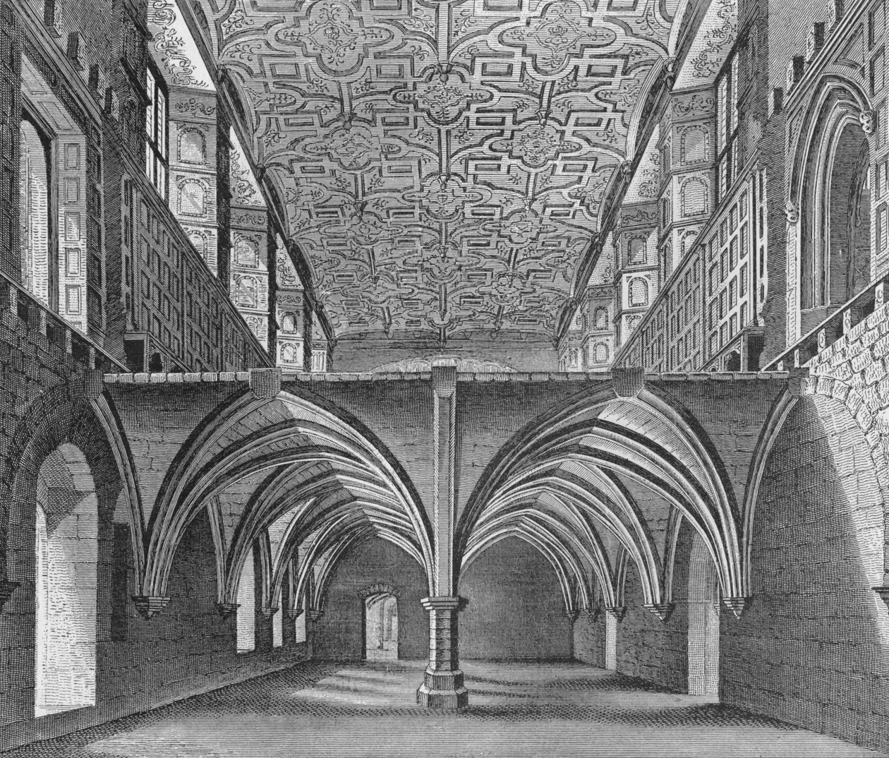 Die Krypta des Nonnenklosters St. Helen, Bishopsgate, City of London, um 1819 1906 von William Capon