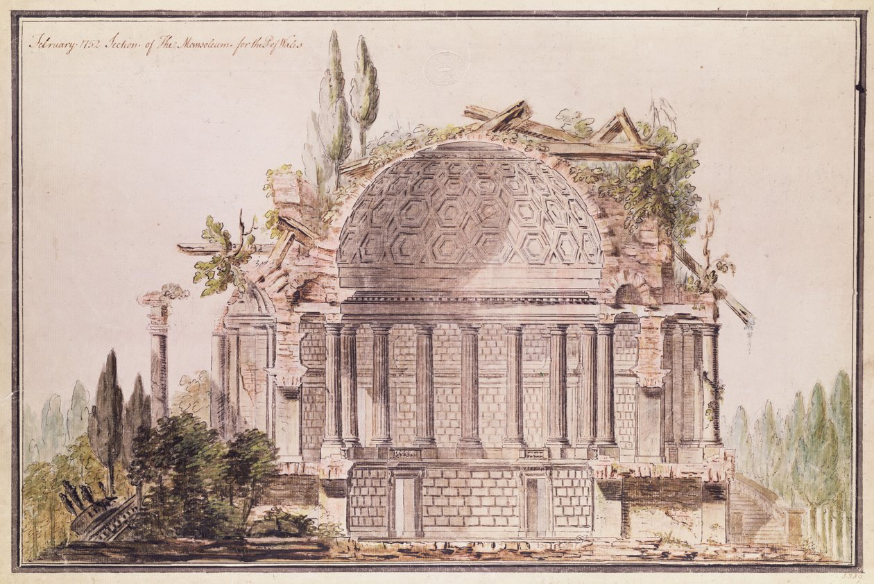 Architektonische Zeichnung für Mausoleum für Friedrich, Prinz von Wales (1707-51), ca. 1751 von William Chambers