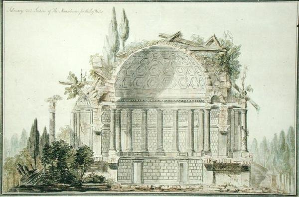 Entwurf für ein Ruinenmausoleum für den Prinzen von Wales (1738-1820) 1752 von William Chambers