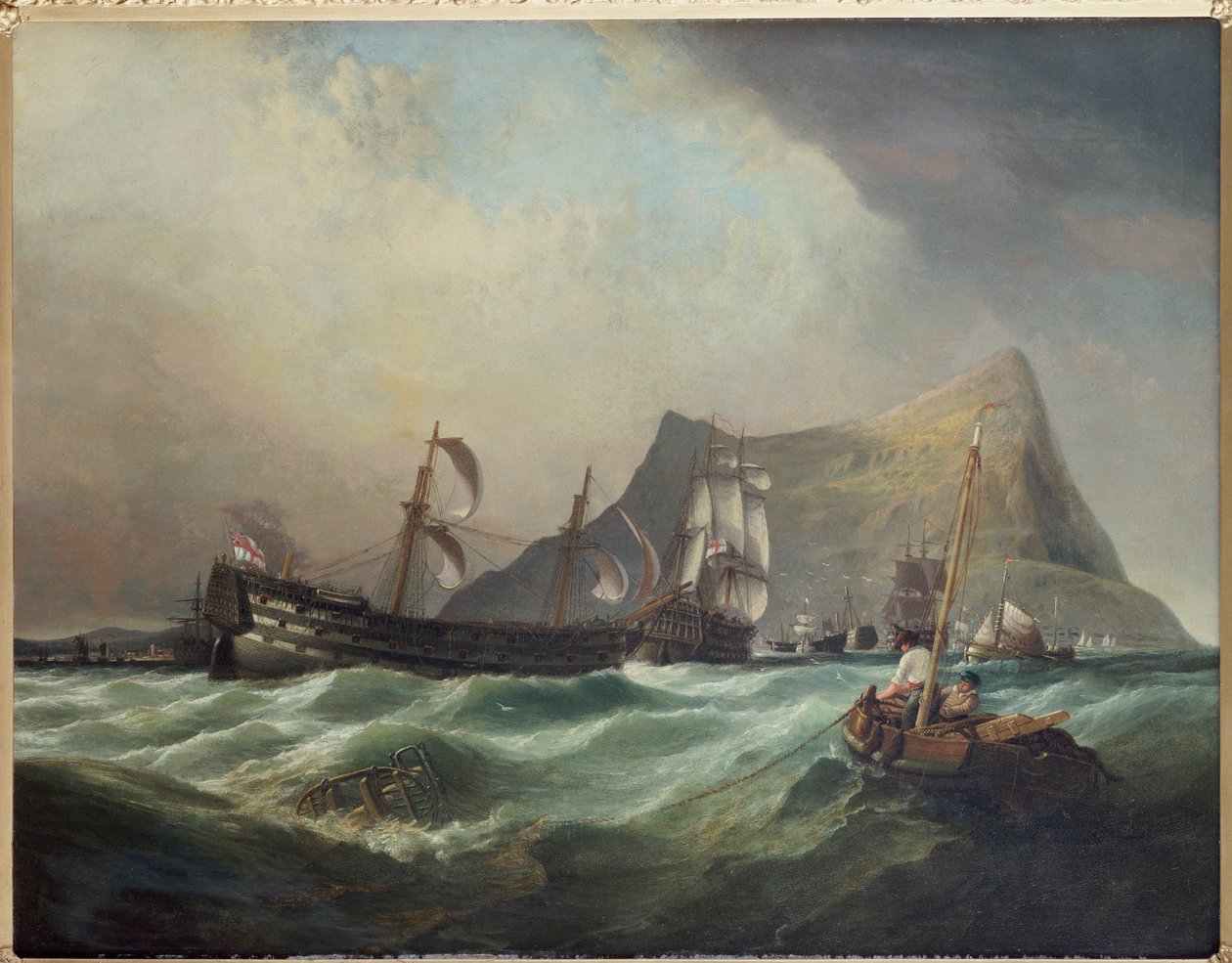Neptun, der den Sieg nach der Schlacht von Trafalgar in den Hafen von Gibraltar schleppt von Clarkson Frederick Stanfield