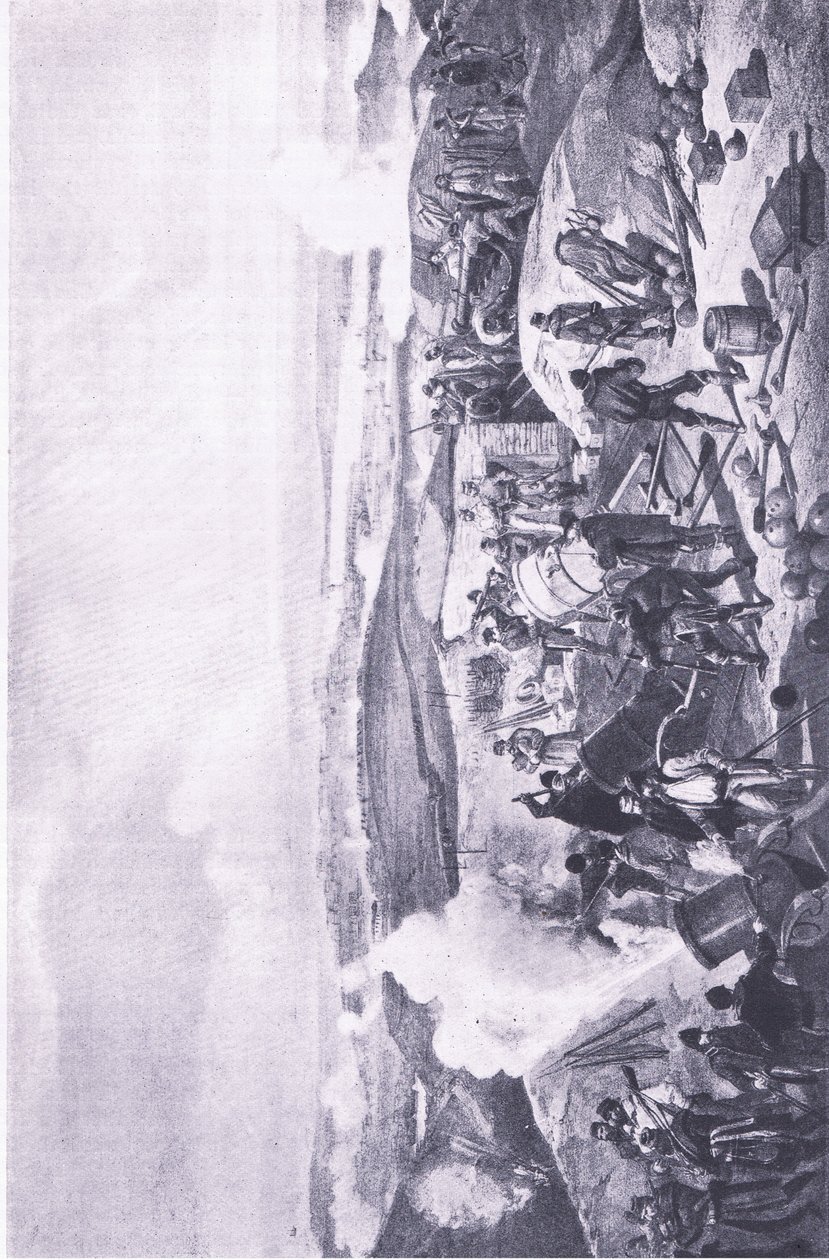 Sewastopol: Ein heißer Tag auf den Batterien, Illustration aus British Battles on Land and Sea, 1915 von William Crimea Simpson