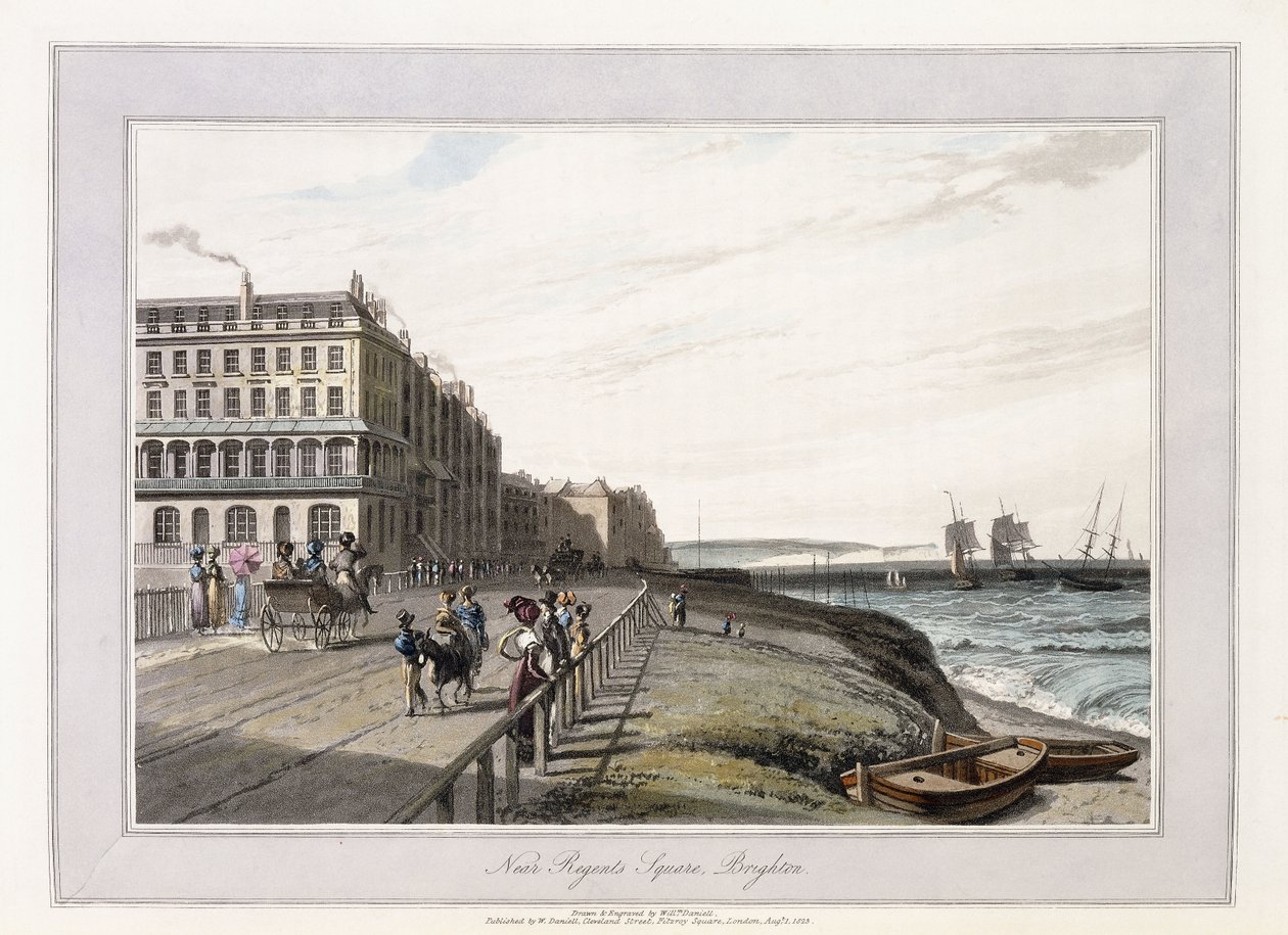 In der Nähe des Regents Square, Brighton, ca. 1814-1825 von William Daniell