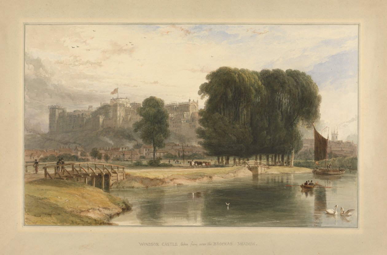 Windsor Castle von den Brocas-Wiesen aus von William Daniell