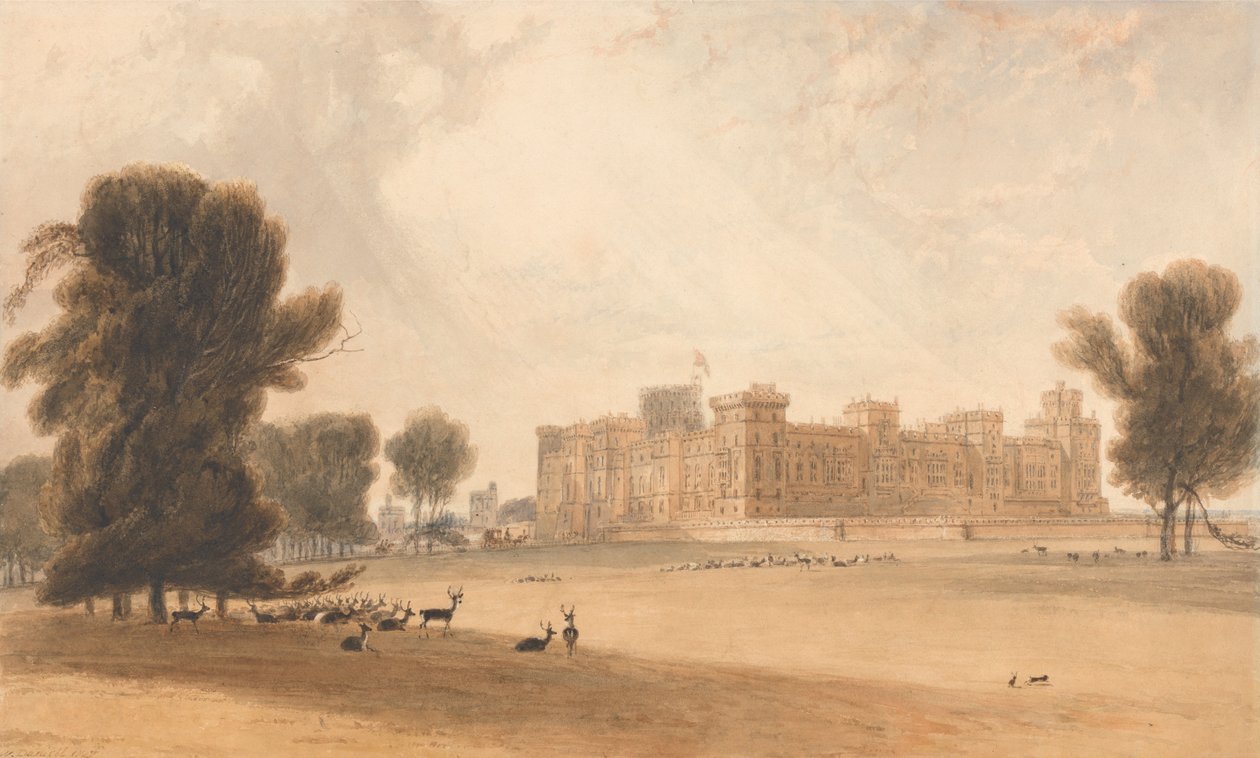 Schloss Windsor von Süden von William Daniell