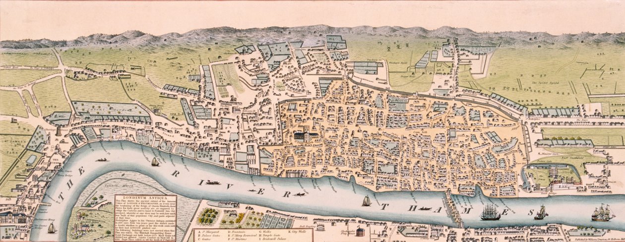 Karte von London von William Darton