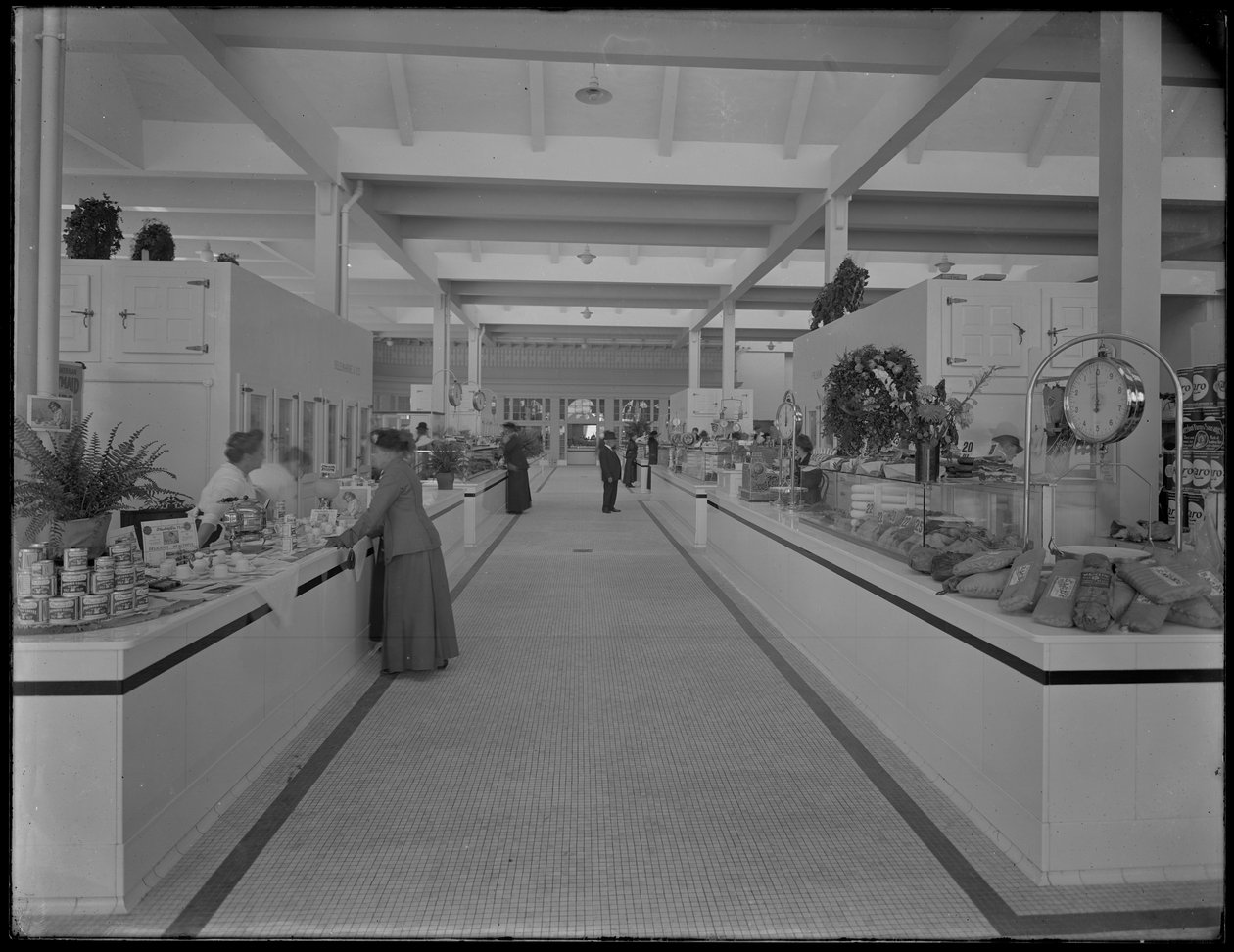 Innenansicht des 95th Street Market, Blick nach Süden, New York City von William Davis Hassler