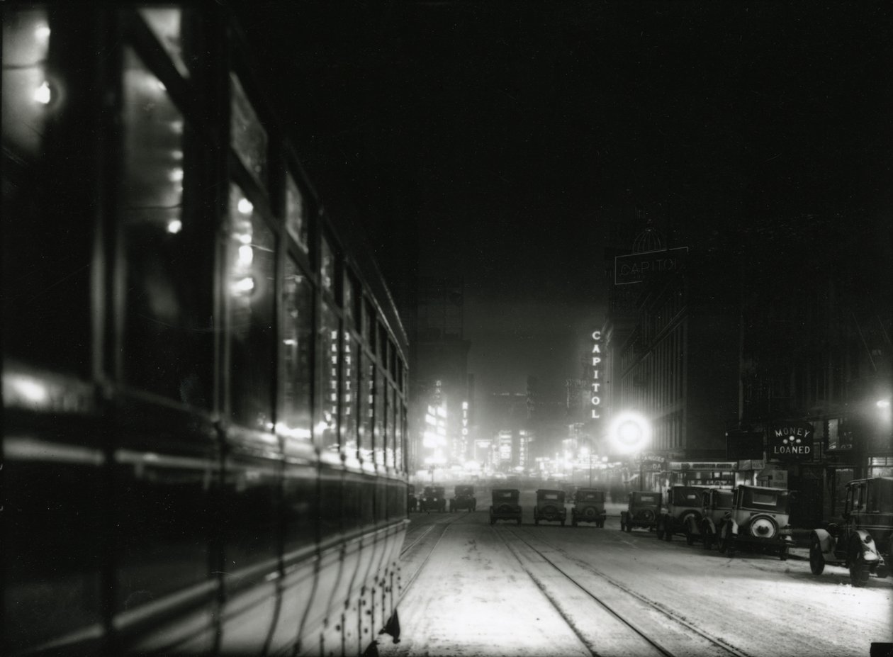 Nachtansicht in der Nähe des Times Square, ca. 1919-20 von William Davis Hassler