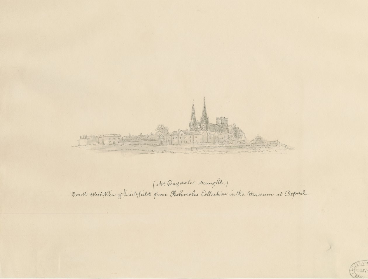 Lichfield Kathedrale - Südwestansicht von William Dugdale