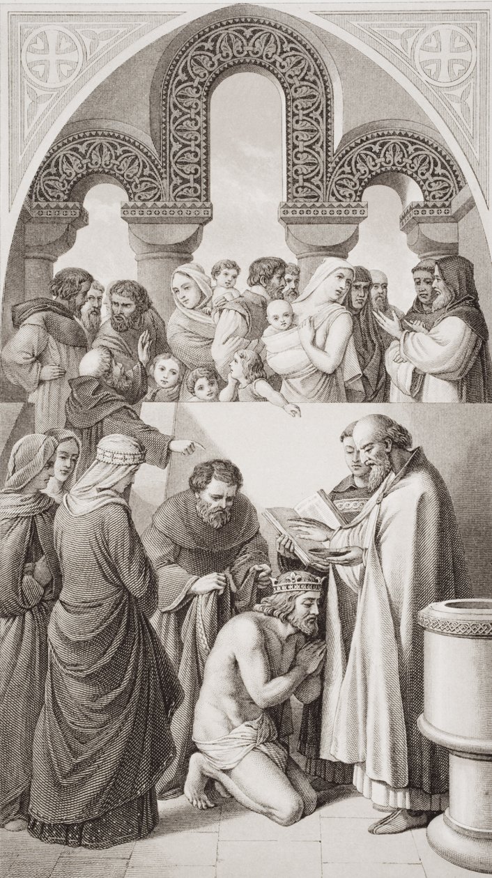 Die Taufe von König Ethelbert von Kent durch St. Augustine in Canterbury im Jahr 597, aus 