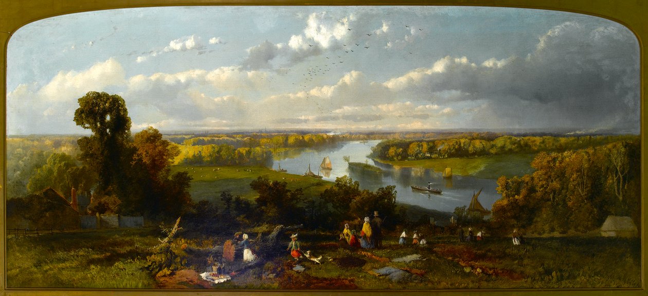 Picknick auf dem Richmond Hill mit Blick auf die Themse, Surrey von William E. Jones