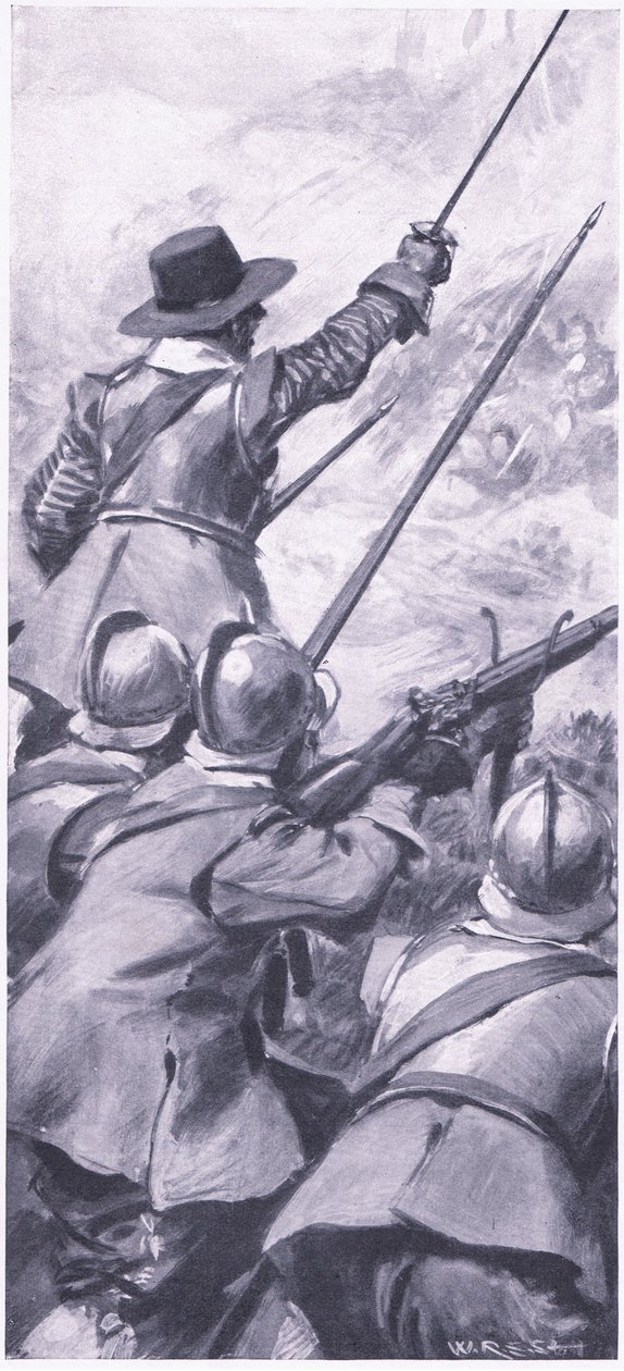 Die Lowlander in der Schlacht von Killiecrankie, Illustration aus British Battles on Land and Sea, 1915 von William Edward Stott