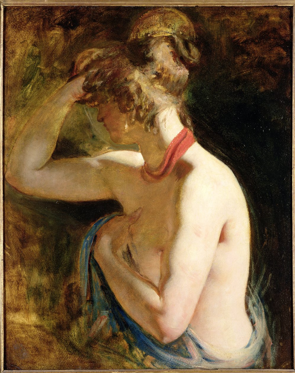 Halbakt, rechter Arm zum Kopf erhoben von William Etty