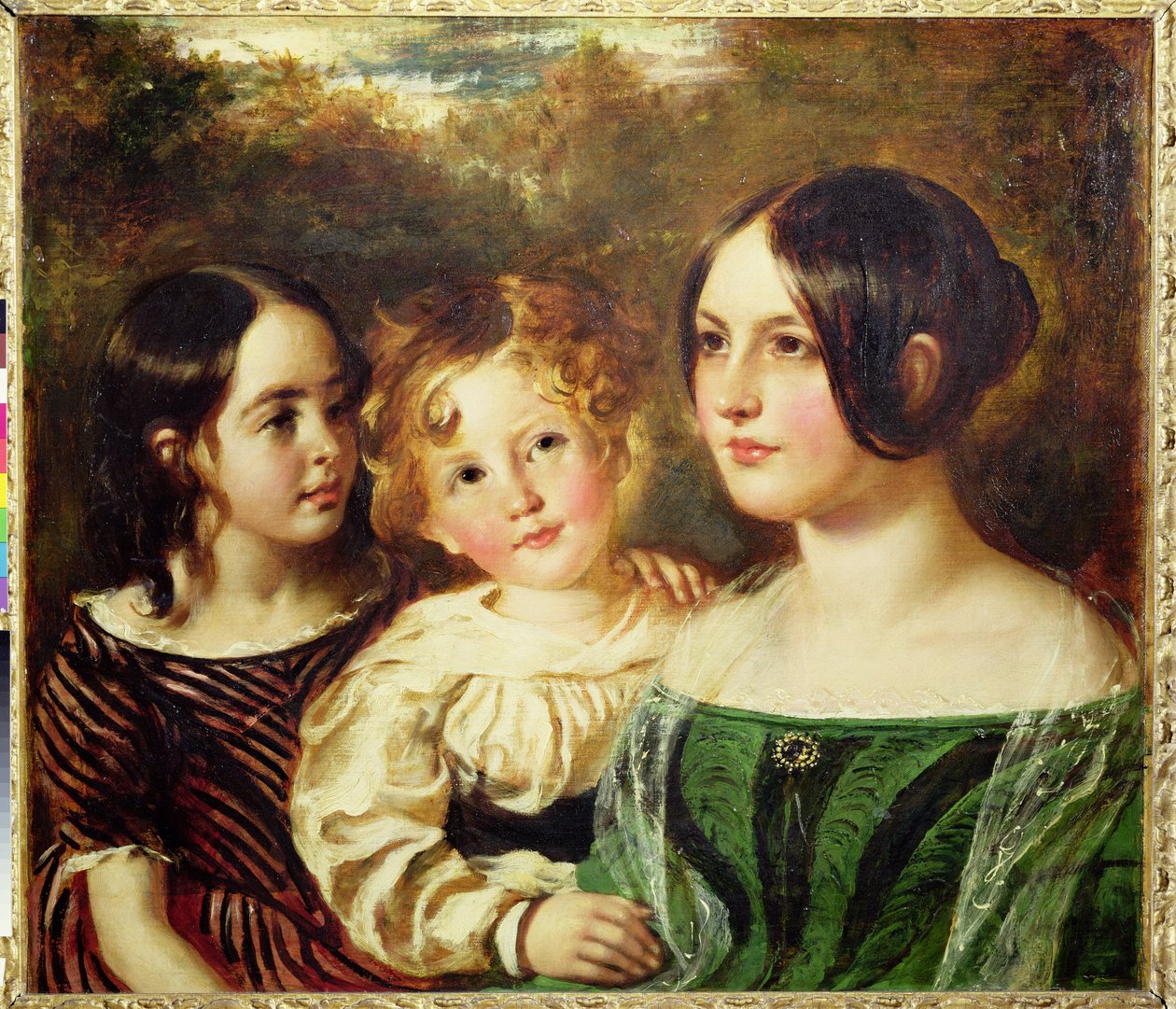 Die Holz-Kinder - Emily, Frederick und Mary, ca. 1845 von William Etty