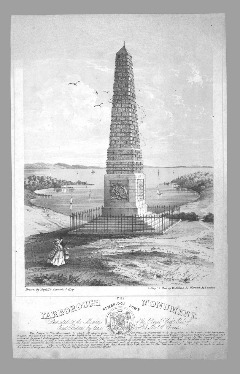 Das Yarborough-Denkmal, Bembridge Down, späte 19. Jahrhundert von William Evans