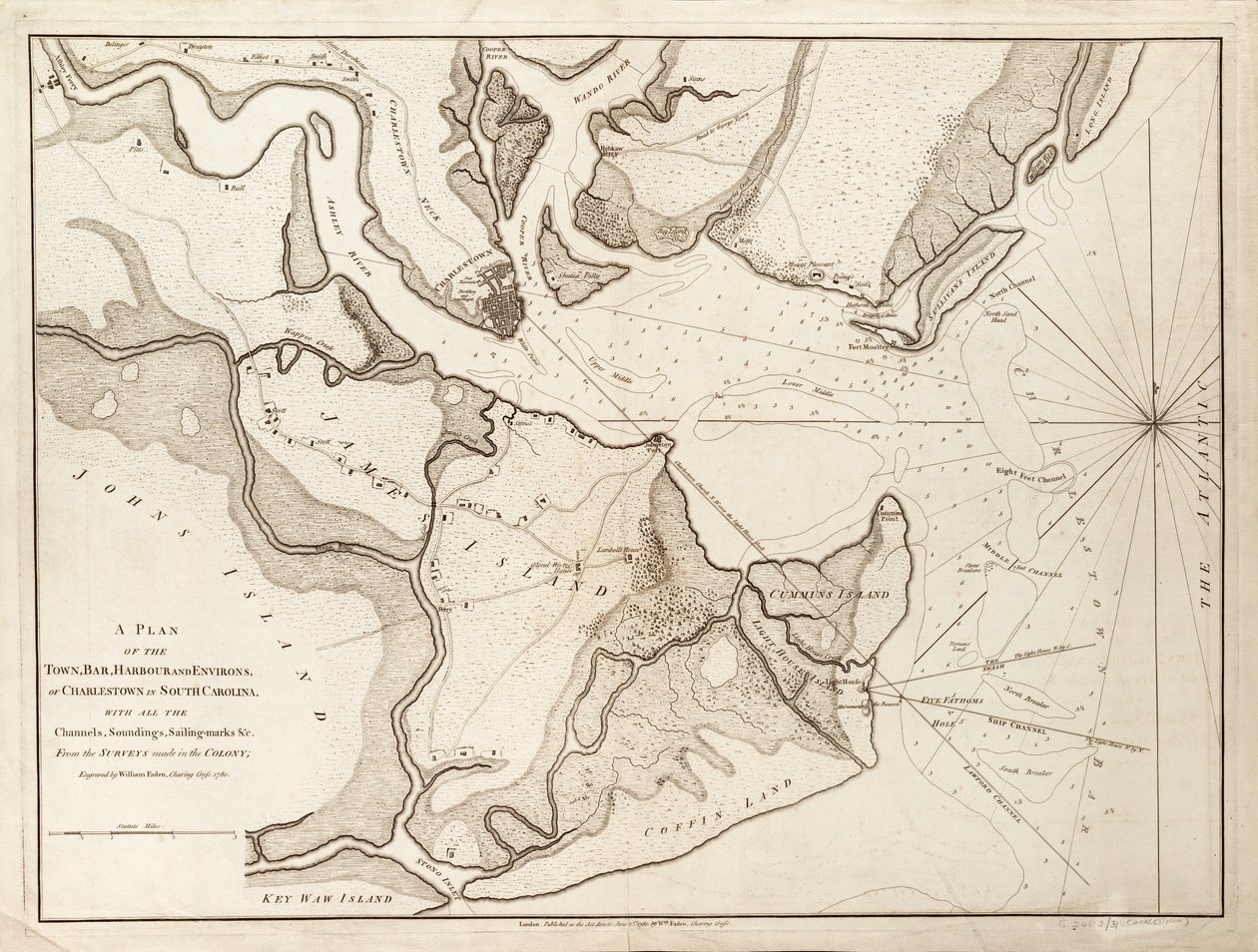 Plan von Charlestown, South Carolina von William Faden
