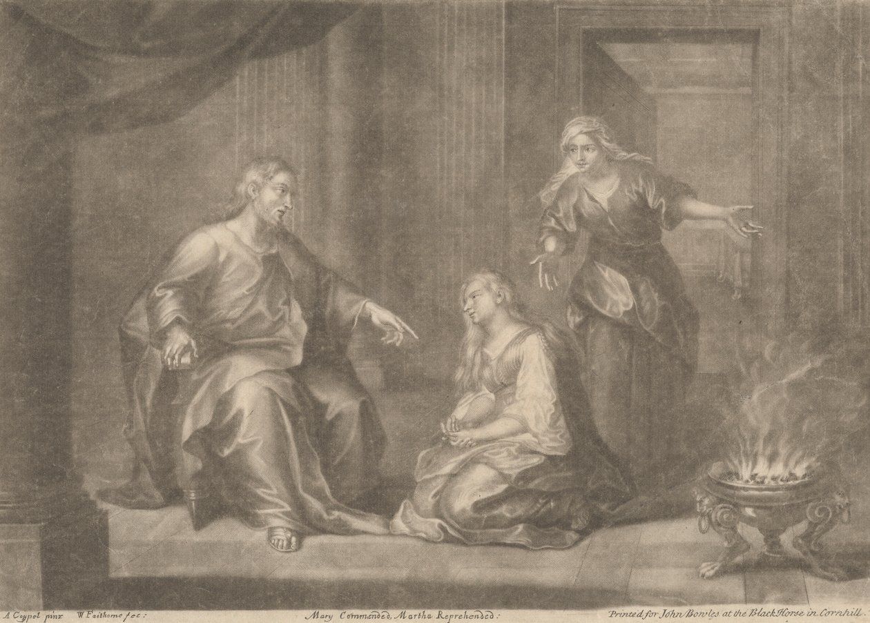 Maria gelobt, Martha getadelt von William Faithorne