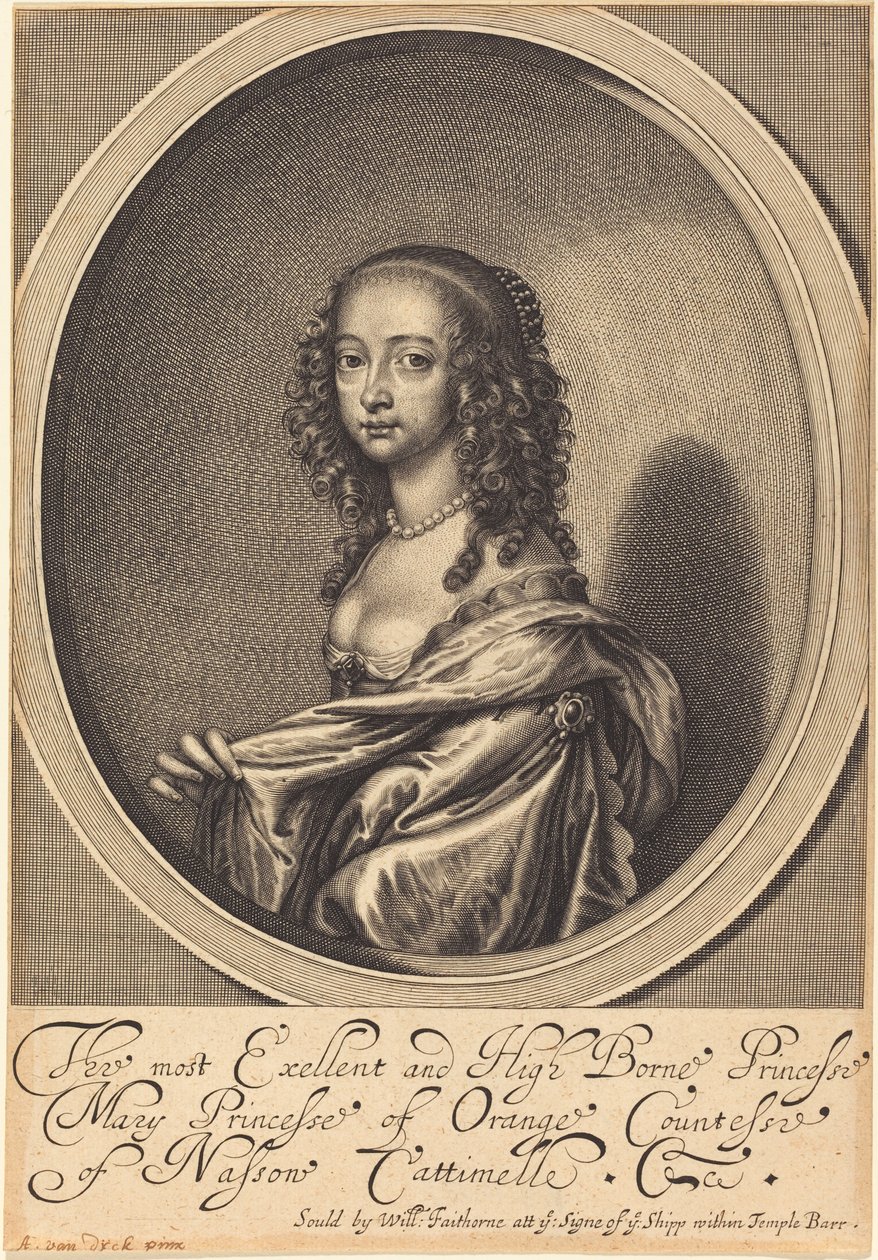 Maria, Prinzessin von Oranien von William Faithorne after Sir Anthony van Dyck